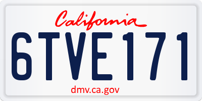 CA license plate 6TVE171