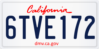 CA license plate 6TVE172