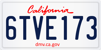 CA license plate 6TVE173