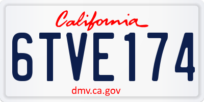 CA license plate 6TVE174