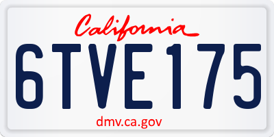 CA license plate 6TVE175