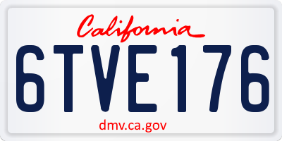 CA license plate 6TVE176