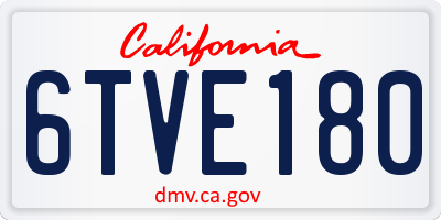 CA license plate 6TVE180