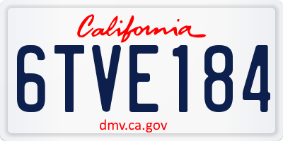 CA license plate 6TVE184