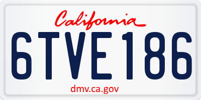 CA license plate 6TVE186