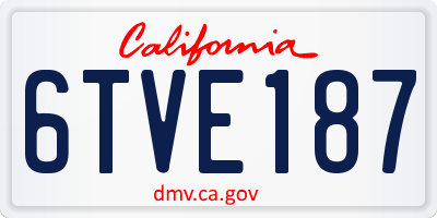 CA license plate 6TVE187