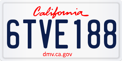 CA license plate 6TVE188