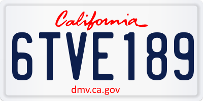 CA license plate 6TVE189