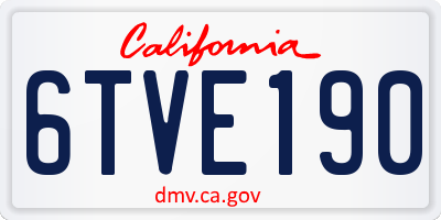 CA license plate 6TVE190