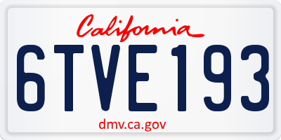 CA license plate 6TVE193