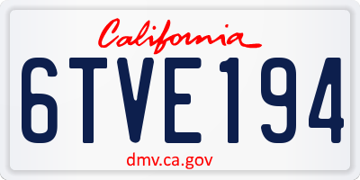 CA license plate 6TVE194