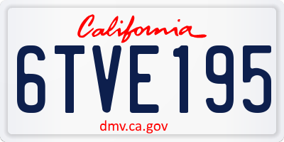 CA license plate 6TVE195