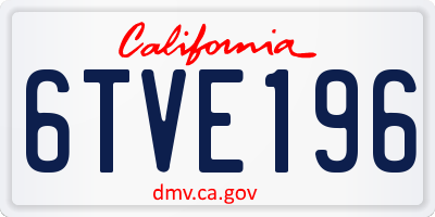 CA license plate 6TVE196