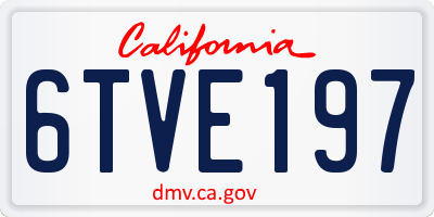 CA license plate 6TVE197