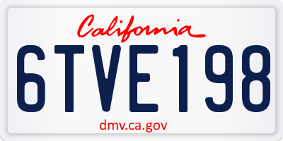 CA license plate 6TVE198