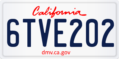 CA license plate 6TVE202