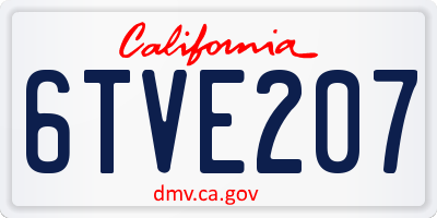 CA license plate 6TVE207