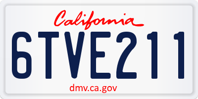 CA license plate 6TVE211