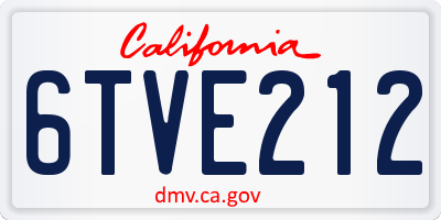 CA license plate 6TVE212