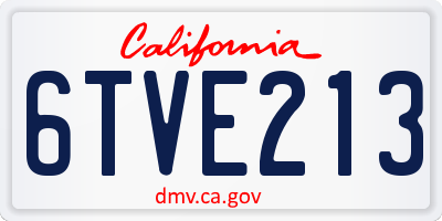 CA license plate 6TVE213