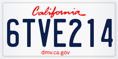 CA license plate 6TVE214