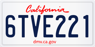 CA license plate 6TVE221