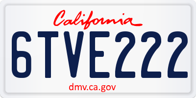 CA license plate 6TVE222