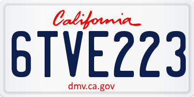 CA license plate 6TVE223