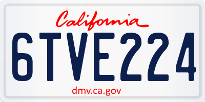 CA license plate 6TVE224