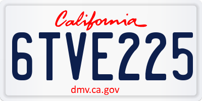 CA license plate 6TVE225