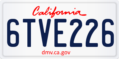 CA license plate 6TVE226