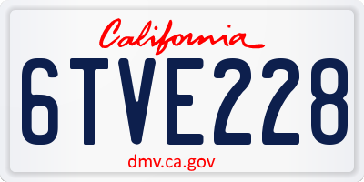 CA license plate 6TVE228