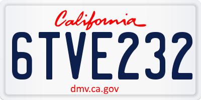 CA license plate 6TVE232