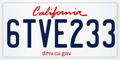 CA license plate 6TVE233