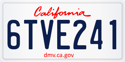 CA license plate 6TVE241