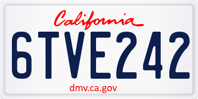 CA license plate 6TVE242