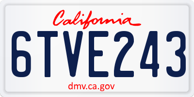 CA license plate 6TVE243