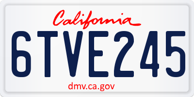 CA license plate 6TVE245