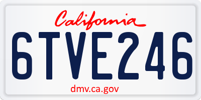 CA license plate 6TVE246