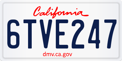 CA license plate 6TVE247