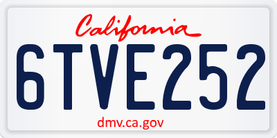 CA license plate 6TVE252