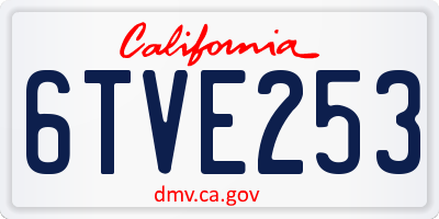 CA license plate 6TVE253