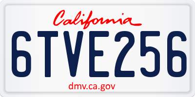 CA license plate 6TVE256