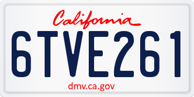 CA license plate 6TVE261