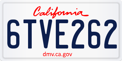 CA license plate 6TVE262