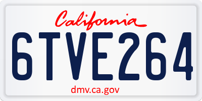 CA license plate 6TVE264