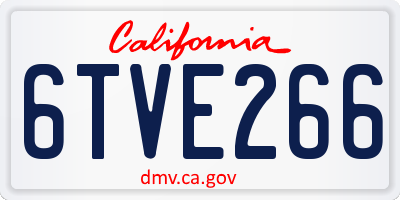 CA license plate 6TVE266