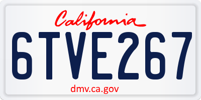 CA license plate 6TVE267