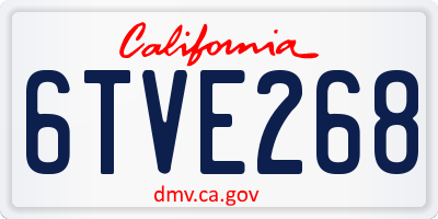 CA license plate 6TVE268