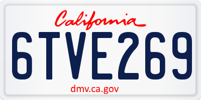 CA license plate 6TVE269